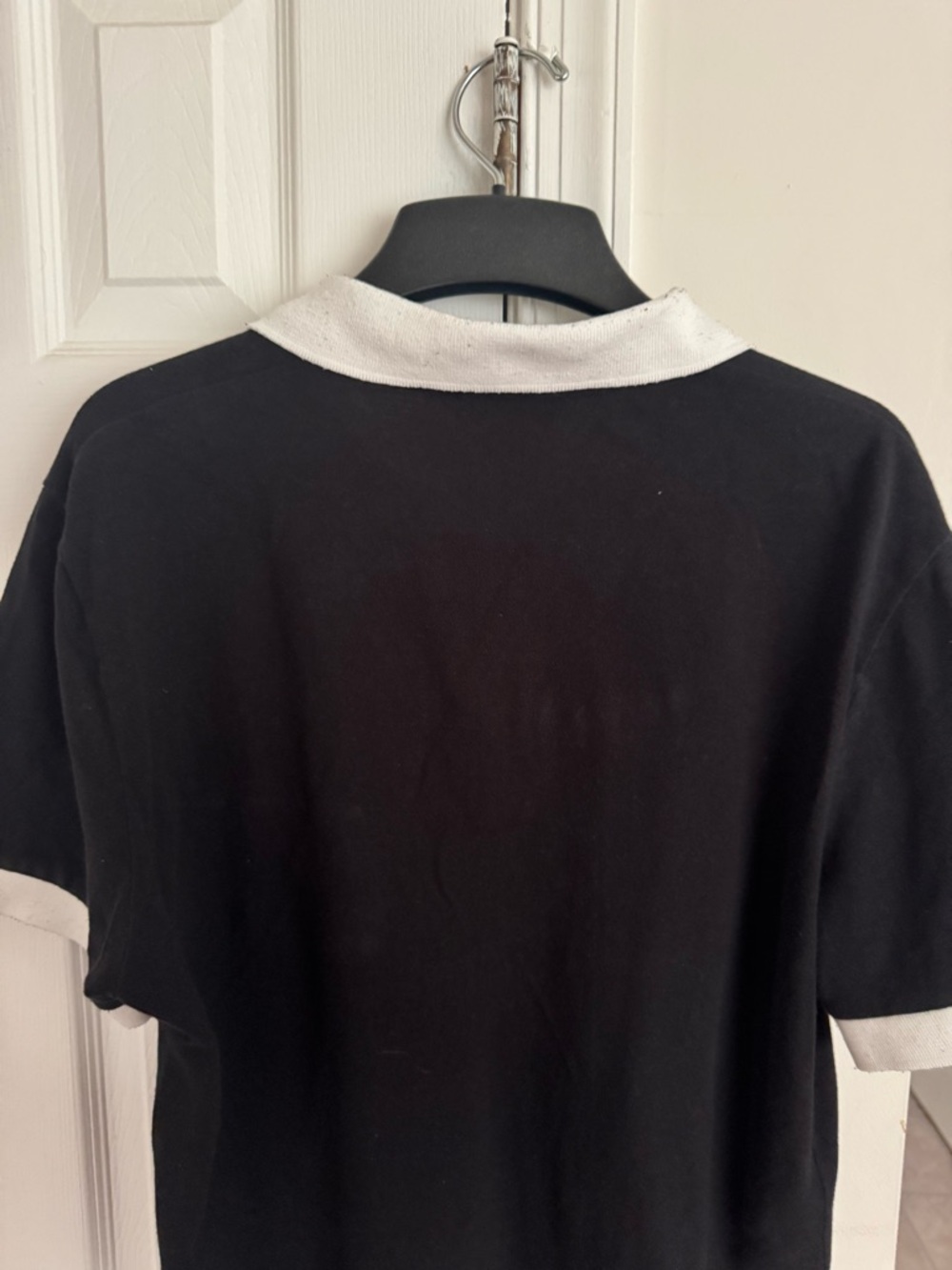 Adam Levine Collection Black Polo Shirt White Trim Chest Pocket Mens Large - Picture 10 of 13